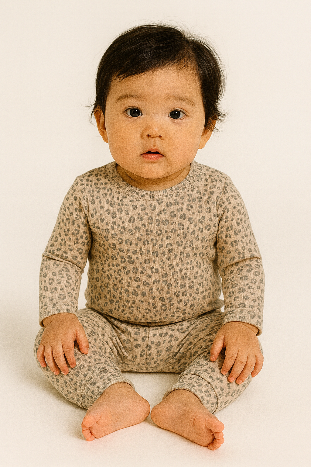 Premium Full sleeves Ribbed Tshirt with Pant (Leopard)