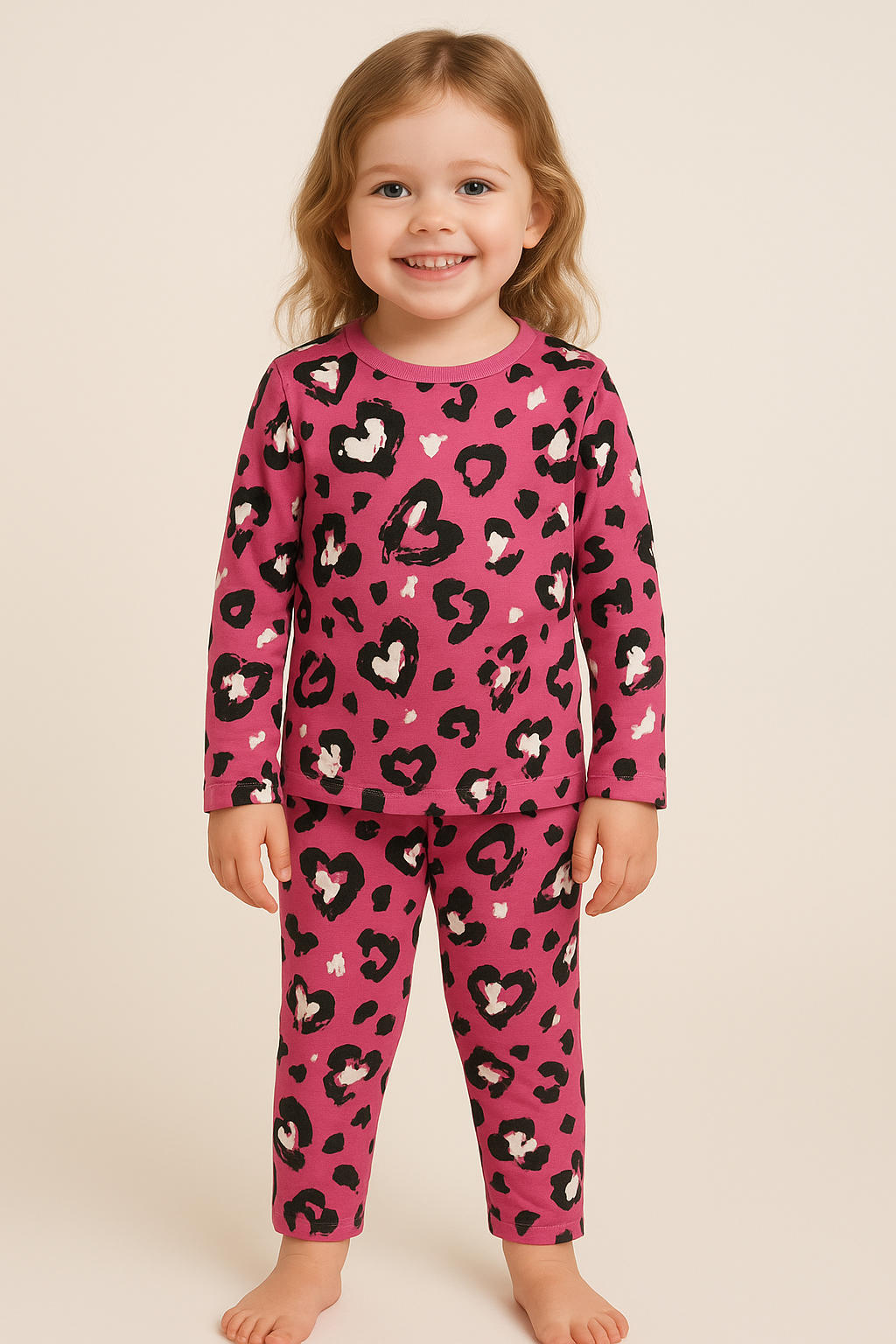 Premium Full sleeves Tshirt with Pant (Pink Heartin Magic)