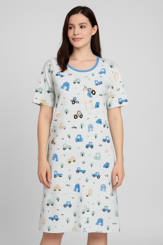 Women's Long POLO A-Line Top (Vehicle Theme)