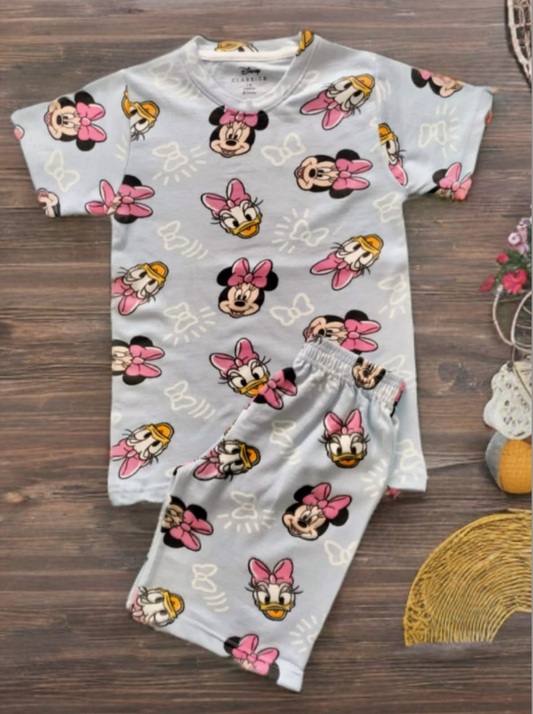 Shorts Sleeves Tshirt with Shorts Sets (Minnie& Daisy) - sanright