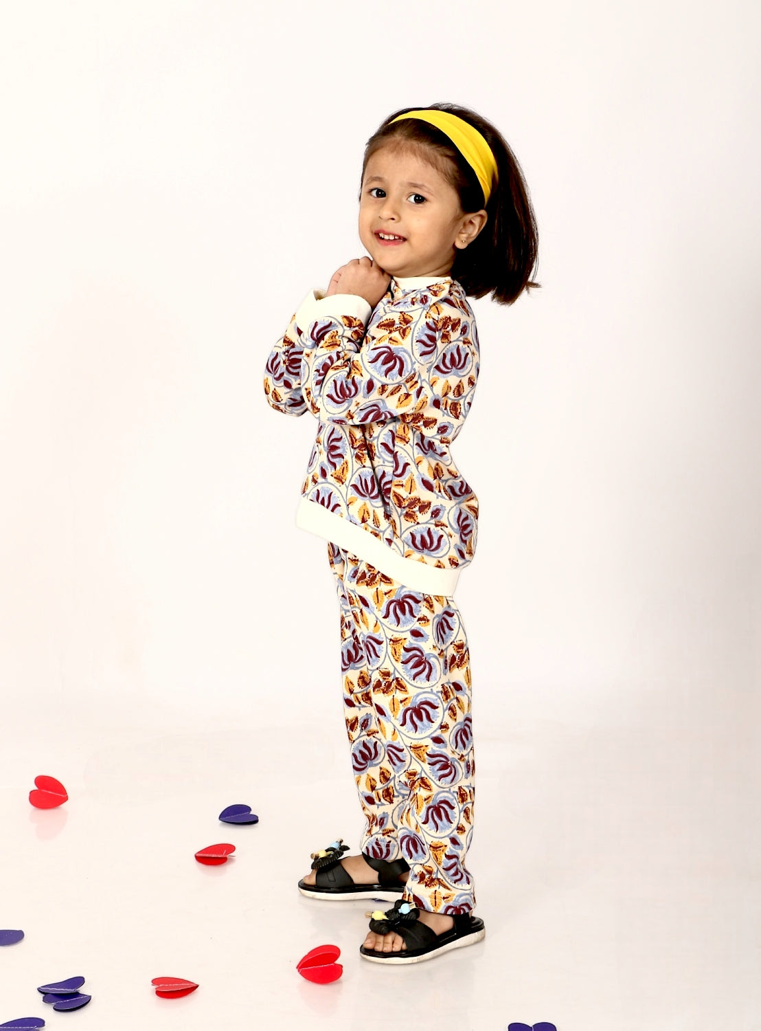 Cozy Comfort: Kids’ Loungewear Winter set (Leaf Printed)