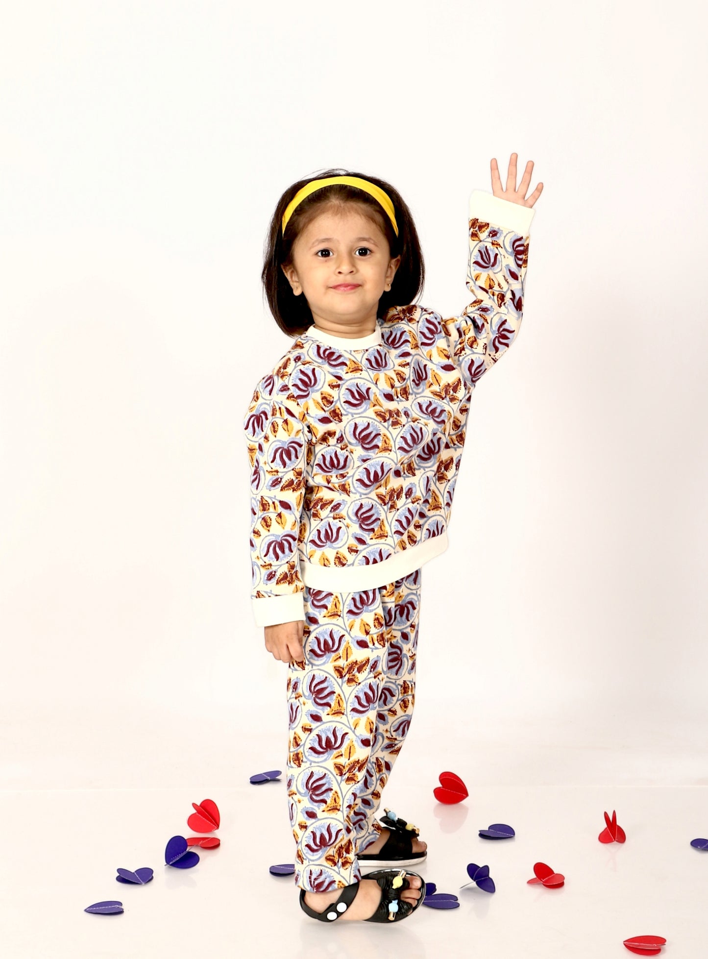 Cozy Comfort: Kids’ Loungewear Winter set (Leaf Printed)