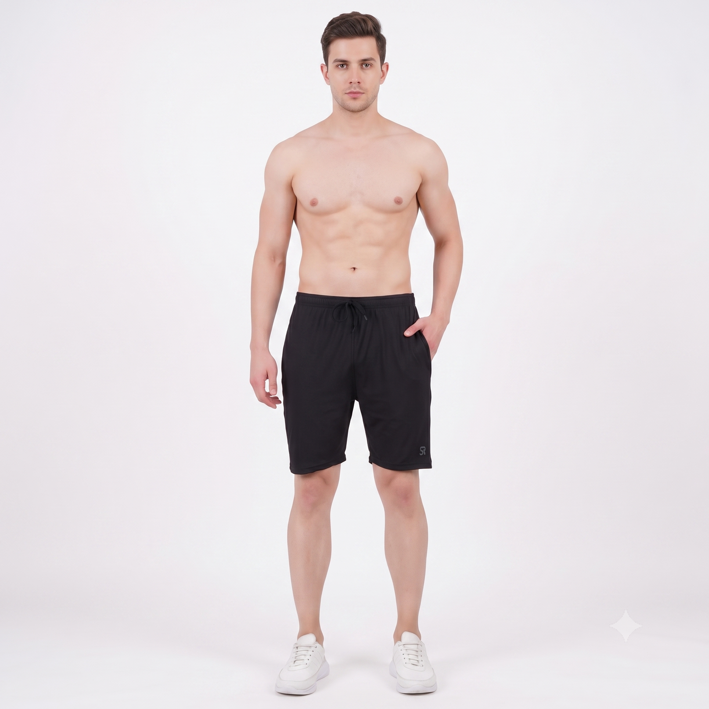 SANRIGHT SHORTS LYCRA FOURWAY- BLACK