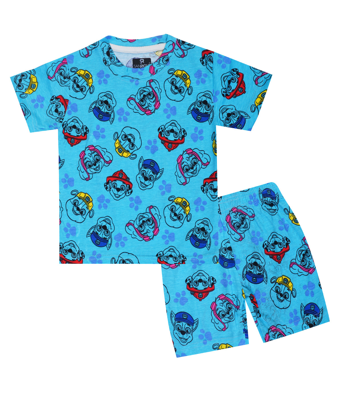 Shorts Sleeves Tshirt with Shorts Sets (Paw Patrol Blue) - sanright