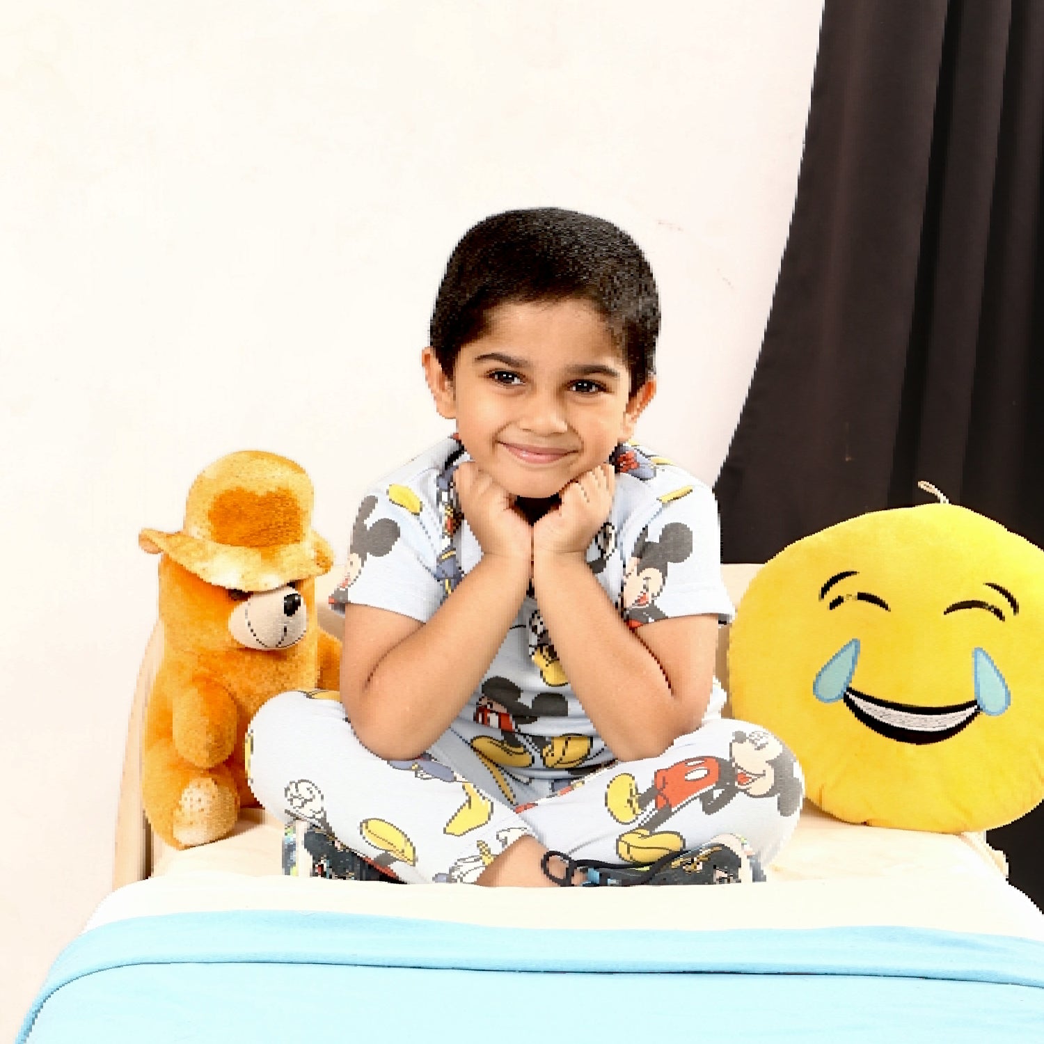 Half Sleeves Pajama Set (Blue Micky) - sanright