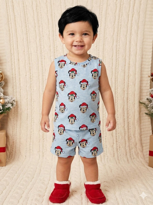 Cotton Sleeveless Shorts Sets (Micky)