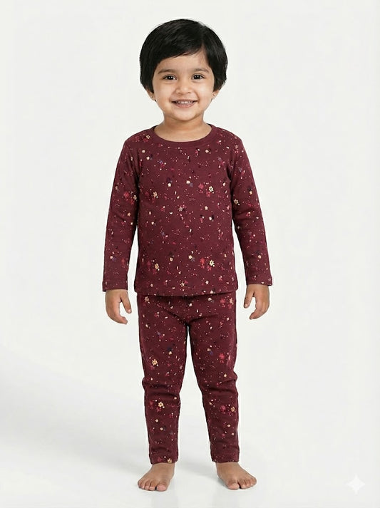 Exclusive Winter Wear (Maroon Flowers) (Fleece)