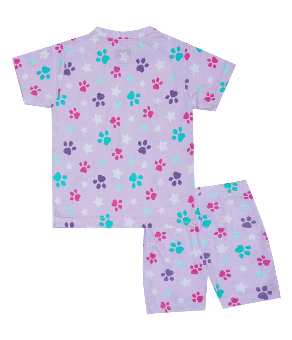 Shorts Sleeves Tshirt with Shorts Sets (Pink Paw) - sanright
