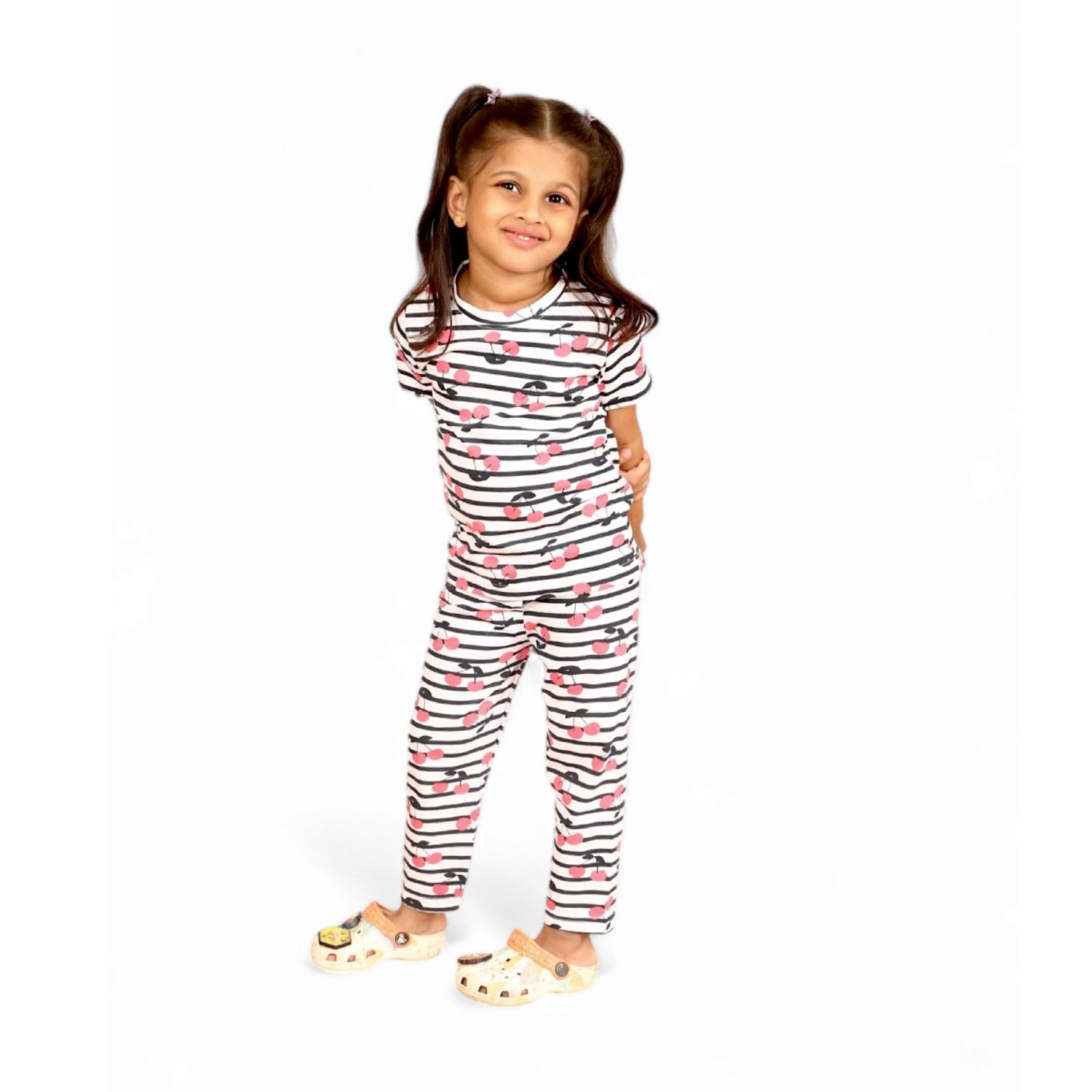 Half Sleeves Pajama Set (Cherry) - sanright
