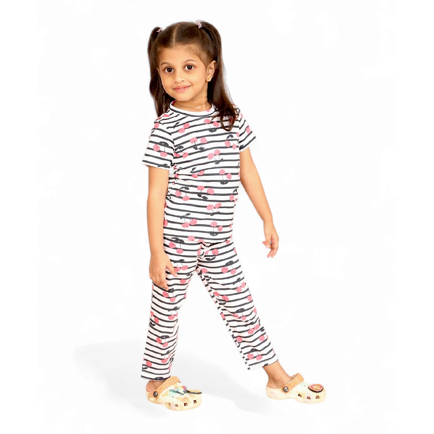 Half Sleeves Pajama Set (Cherry) - sanright