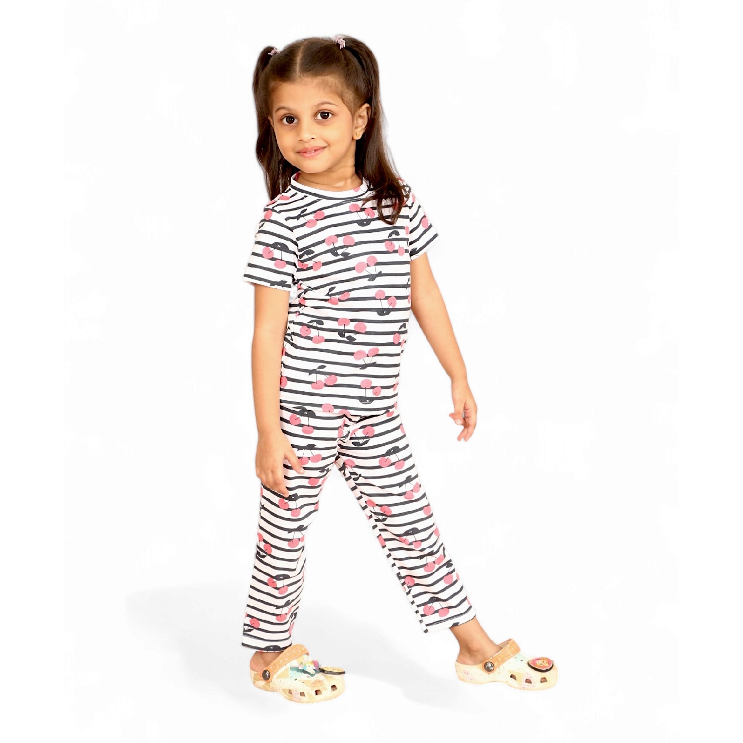 Half Sleeves Pajama Set (Cherry) - sanright